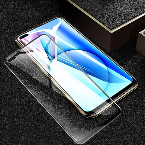 Schutzfolie Full Coverage Displayschutzfolie Panzerfolie Gehärtetes Glas Glasfolie Skins zum Aufkleben Panzerglas F03 für Realme X50 5G Schwarz