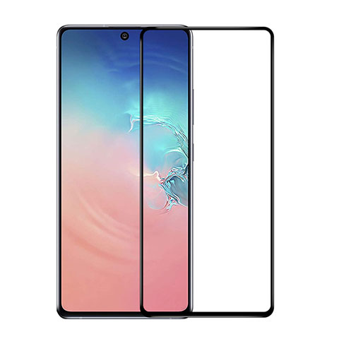 Schutzfolie Full Coverage Displayschutzfolie Panzerfolie Gehärtetes Glas Glasfolie Skins zum Aufkleben Panzerglas F03 für Samsung Galaxy A91 Schwarz