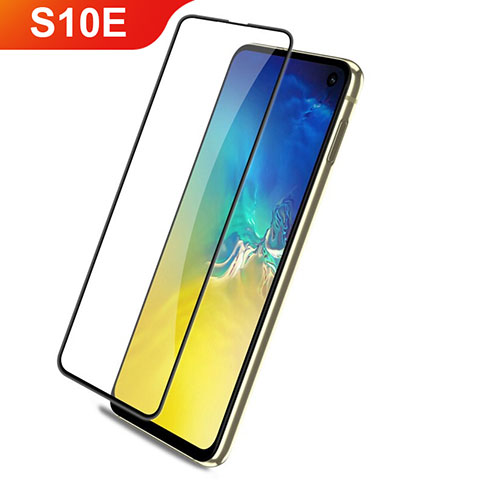 Schutzfolie Full Coverage Displayschutzfolie Panzerfolie Gehärtetes Glas Glasfolie Skins zum Aufkleben Panzerglas F03 für Samsung Galaxy S10e Schwarz