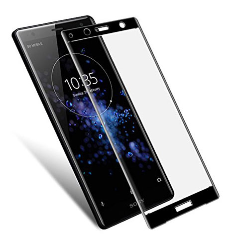 Schutzfolie Full Coverage Displayschutzfolie Panzerfolie Gehärtetes Glas Glasfolie Skins zum Aufkleben Panzerglas F03 für Sony Xperia XZ2 Compact Schwarz