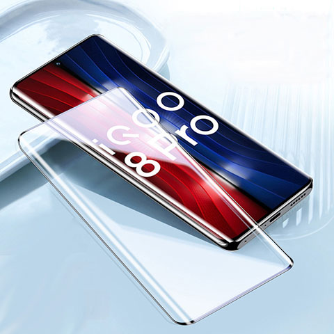 Schutzfolie Full Coverage Displayschutzfolie Panzerfolie Gehärtetes Glas Glasfolie Skins zum Aufkleben Panzerglas F03 für Vivo iQOO 8 Pro 5G Schwarz