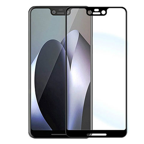 Schutzfolie Full Coverage Displayschutzfolie Panzerfolie Gehärtetes Glas Glasfolie Skins zum Aufkleben Panzerglas F04 für Google Pixel 3 XL Schwarz