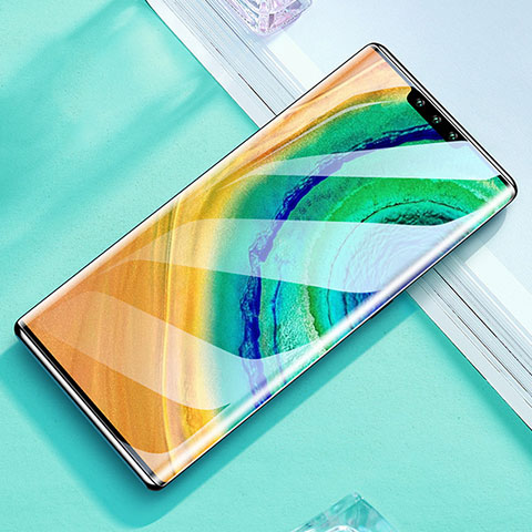 Schutzfolie Full Coverage Displayschutzfolie Panzerfolie Gehärtetes Glas Glasfolie Skins zum Aufkleben Panzerglas F04 für Huawei Mate 30 Pro 5G Schwarz