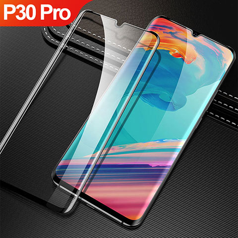 Schutzfolie Full Coverage Displayschutzfolie Panzerfolie Gehärtetes Glas Glasfolie Skins zum Aufkleben Panzerglas F04 für Huawei P30 Pro Schwarz