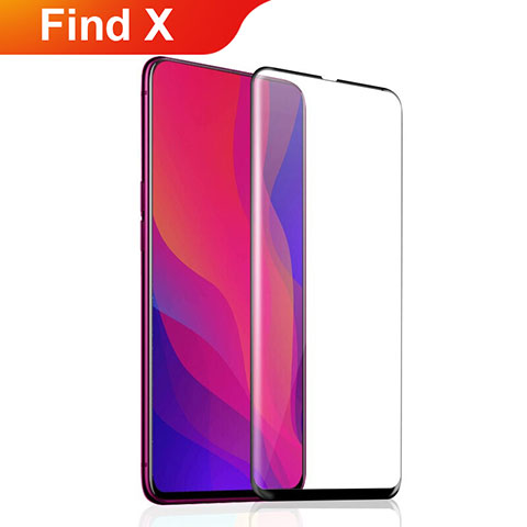 Schutzfolie Full Coverage Displayschutzfolie Panzerfolie Gehärtetes Glas Glasfolie Skins zum Aufkleben Panzerglas F04 für Oppo Find X Schwarz