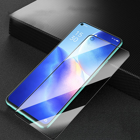 Schutzfolie Full Coverage Displayschutzfolie Panzerfolie Gehärtetes Glas Glasfolie Skins zum Aufkleben Panzerglas F04 für Oppo Reno5 5G Schwarz