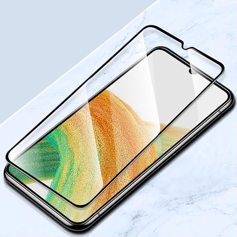 Schutzfolie Full Coverage Displayschutzfolie Panzerfolie Gehärtetes Glas Glasfolie Skins zum Aufkleben Panzerglas F04 für Samsung Galaxy A50S Schwarz