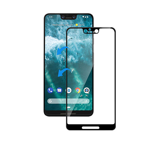 Schutzfolie Full Coverage Displayschutzfolie Panzerfolie Gehärtetes Glas Glasfolie Skins zum Aufkleben Panzerglas F05 für Google Pixel 3 XL Schwarz