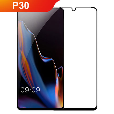 Schutzfolie Full Coverage Displayschutzfolie Panzerfolie Gehärtetes Glas Glasfolie Skins zum Aufkleben Panzerglas F06 für Huawei P30 Schwarz