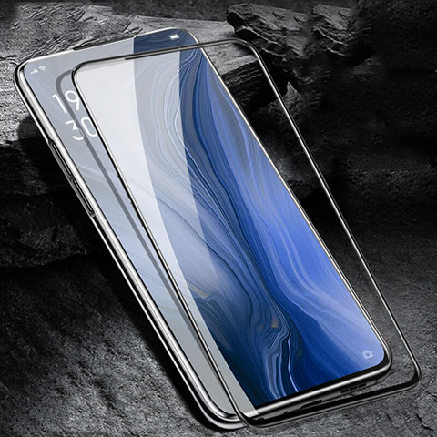 Schutzfolie Full Coverage Displayschutzfolie Panzerfolie Gehärtetes Glas Glasfolie Skins zum Aufkleben Panzerglas F06 für Oppo Reno Schwarz