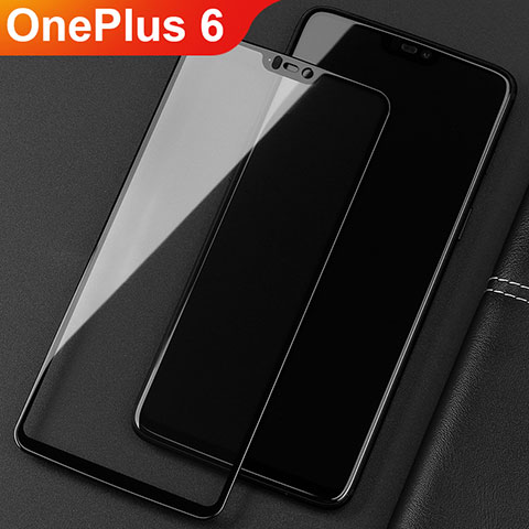 Schutzfolie Full Coverage Displayschutzfolie Panzerfolie Gehärtetes Glas Glasfolie Skins zum Aufkleben Panzerglas F07 für OnePlus 6 Schwarz