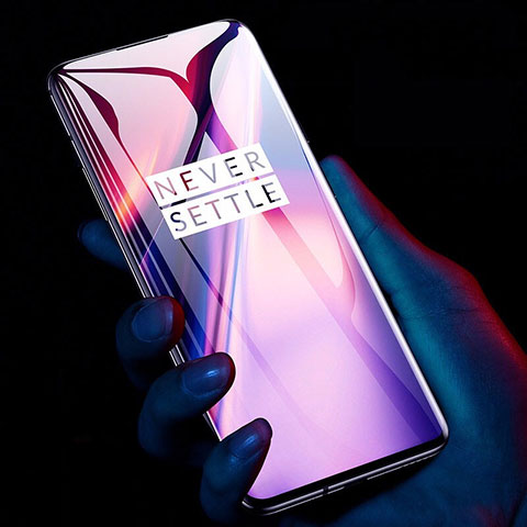 Schutzfolie Full Coverage Displayschutzfolie Panzerfolie Gehärtetes Glas Glasfolie Skins zum Aufkleben Panzerglas F07 für OnePlus 7 Pro Schwarz