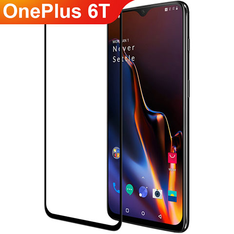 Schutzfolie Full Coverage Displayschutzfolie Panzerfolie Gehärtetes Glas Glasfolie Skins zum Aufkleben Panzerglas F08 für OnePlus 6T Schwarz