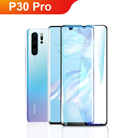 Schutzfolie Full Coverage Displayschutzfolie Panzerfolie Gehärtetes Glas Glasfolie Skins zum Aufkleben Panzerglas F09 für Huawei P30 Pro New Edition Schwarz