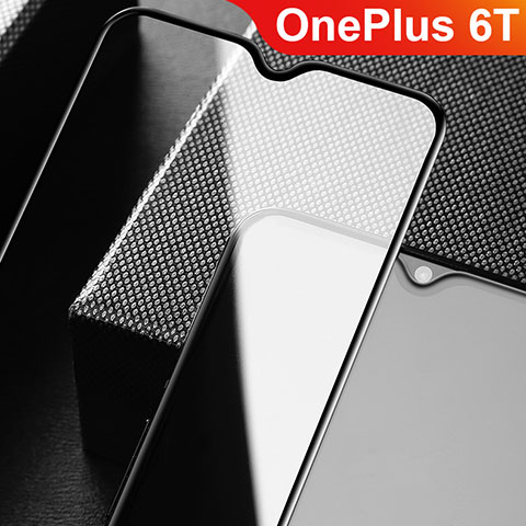 Schutzfolie Full Coverage Displayschutzfolie Panzerfolie Gehärtetes Glas Glasfolie Skins zum Aufkleben Panzerglas F09 für OnePlus 6T Schwarz