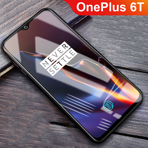 Schutzfolie Full Coverage Displayschutzfolie Panzerfolie Gehärtetes Glas Glasfolie Skins zum Aufkleben Panzerglas F10 für OnePlus 6T Schwarz