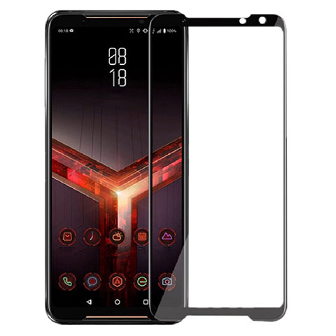 Schutzfolie Full Coverage Displayschutzfolie Panzerfolie Gehärtetes Glas Glasfolie Skins zum Aufkleben Panzerglas für Asus ROG Phone II ZS660KL Schwarz