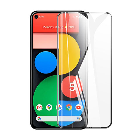 Schutzfolie Full Coverage Displayschutzfolie Panzerfolie Gehärtetes Glas Glasfolie Skins zum Aufkleben Panzerglas für Google Pixel 5 Schwarz