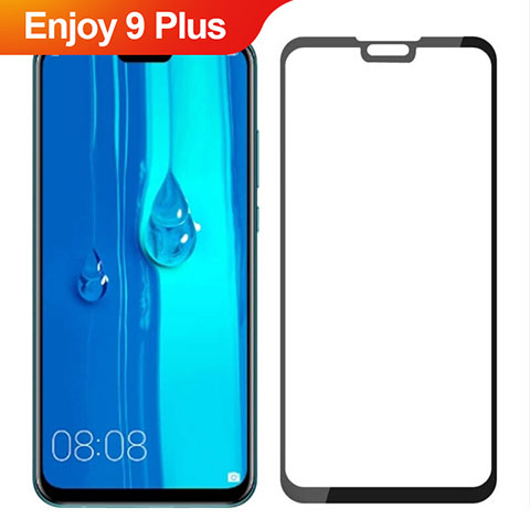 Schutzfolie Full Coverage Displayschutzfolie Panzerfolie Gehärtetes Glas Glasfolie Skins zum Aufkleben Panzerglas für Huawei Enjoy 9 Plus Schwarz