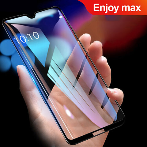 Schutzfolie Full Coverage Displayschutzfolie Panzerfolie Gehärtetes Glas Glasfolie Skins zum Aufkleben Panzerglas für Huawei Enjoy Max Schwarz