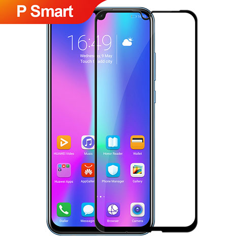 Schutzfolie Full Coverage Displayschutzfolie Panzerfolie Gehärtetes Glas Glasfolie Skins zum Aufkleben Panzerglas für Huawei P Smart (2019) Schwarz