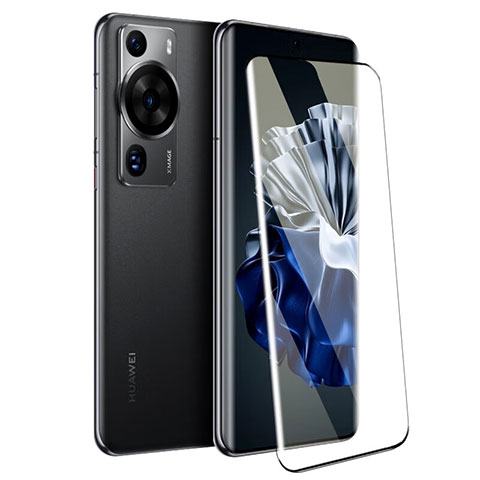 Schutzfolie Full Coverage Displayschutzfolie Panzerfolie Gehärtetes Glas Glasfolie Skins zum Aufkleben Panzerglas für Huawei P60 Pro Schwarz