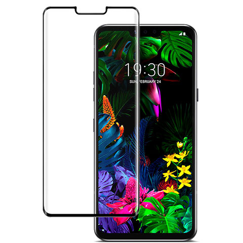 Schutzfolie Full Coverage Displayschutzfolie Panzerfolie Gehärtetes Glas Glasfolie Skins zum Aufkleben Panzerglas für LG G8 ThinQ Schwarz