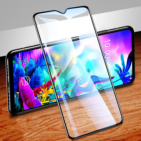 Schutzfolie Full Coverage Displayschutzfolie Panzerfolie Gehärtetes Glas Glasfolie Skins zum Aufkleben Panzerglas für LG G8X ThinQ Schwarz