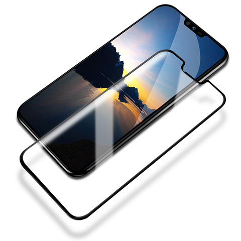 Schutzfolie Full Coverage Displayschutzfolie Panzerfolie Gehärtetes Glas Glasfolie Skins zum Aufkleben Panzerglas für LG V50 ThinQ 5G Schwarz