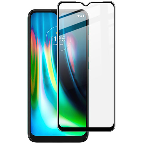 Schutzfolie Full Coverage Displayschutzfolie Panzerfolie Gehärtetes Glas Glasfolie Skins zum Aufkleben Panzerglas für Motorola Moto G9 Play Schwarz