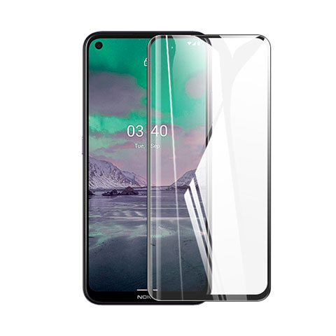 Schutzfolie Full Coverage Displayschutzfolie Panzerfolie Gehärtetes Glas Glasfolie Skins zum Aufkleben Panzerglas für Nokia 3.4 Schwarz