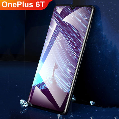 Schutzfolie Full Coverage Displayschutzfolie Panzerfolie Gehärtetes Glas Glasfolie Skins zum Aufkleben Panzerglas für OnePlus 6T Schwarz