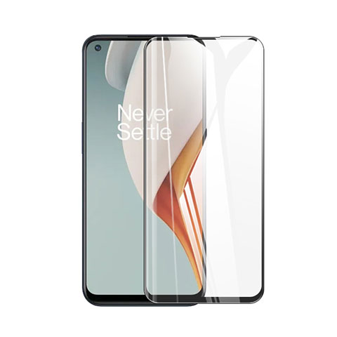 Schutzfolie Full Coverage Displayschutzfolie Panzerfolie Gehärtetes Glas Glasfolie Skins zum Aufkleben Panzerglas für OnePlus Nord N100 Schwarz