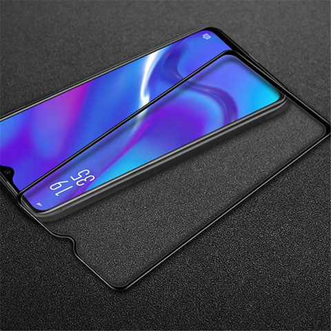 Schutzfolie Full Coverage Displayschutzfolie Panzerfolie Gehärtetes Glas Glasfolie Skins zum Aufkleben Panzerglas für Oppo A12 Schwarz