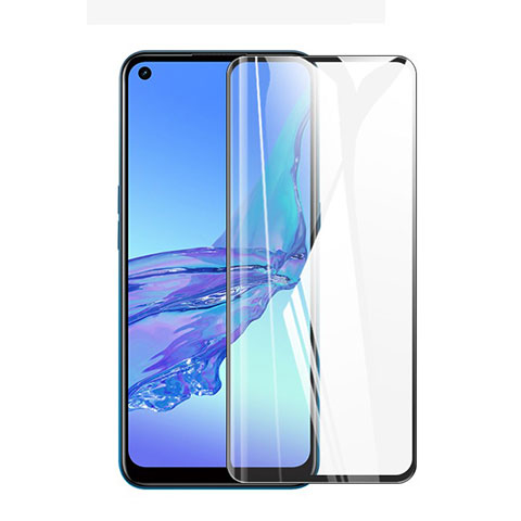 Schutzfolie Full Coverage Displayschutzfolie Panzerfolie Gehärtetes Glas Glasfolie Skins zum Aufkleben Panzerglas für Oppo A32 Schwarz