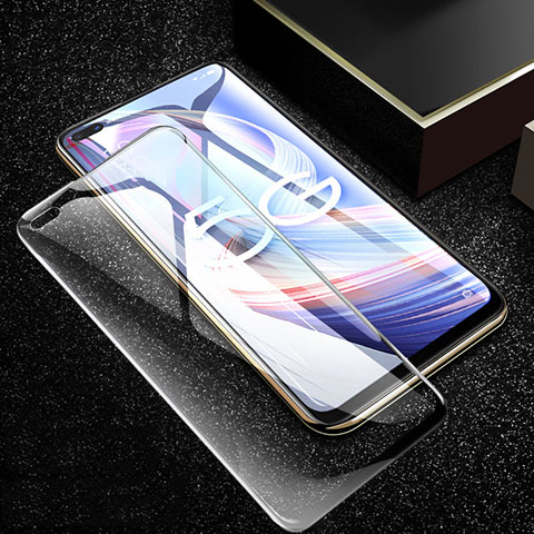 Schutzfolie Full Coverage Displayschutzfolie Panzerfolie Gehärtetes Glas Glasfolie Skins zum Aufkleben Panzerglas für Oppo A92s 5G Schwarz