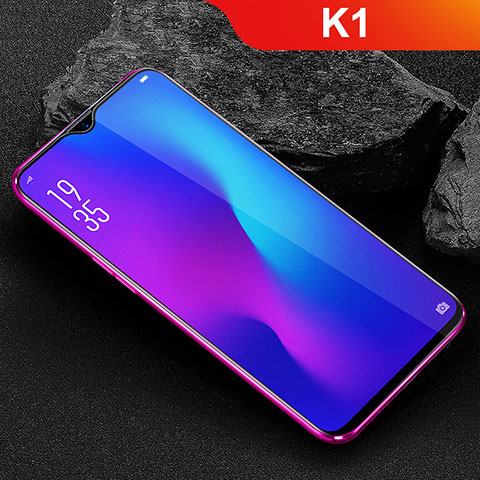 Schutzfolie Full Coverage Displayschutzfolie Panzerfolie Gehärtetes Glas Glasfolie Skins zum Aufkleben Panzerglas für Oppo K1 Schwarz