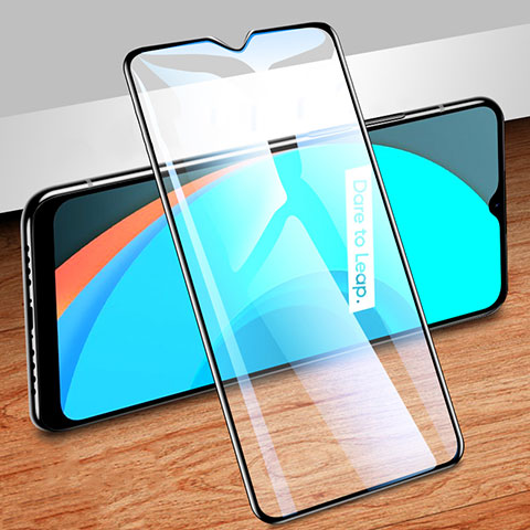 Schutzfolie Full Coverage Displayschutzfolie Panzerfolie Gehärtetes Glas Glasfolie Skins zum Aufkleben Panzerglas für Realme C11 Schwarz