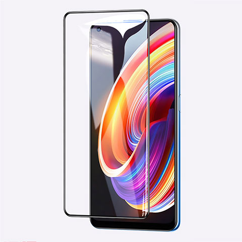 Schutzfolie Full Coverage Displayschutzfolie Panzerfolie Gehärtetes Glas Glasfolie Skins zum Aufkleben Panzerglas für Realme V15 5G Schwarz