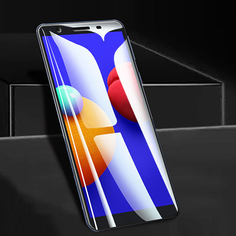 Schutzfolie Full Coverage Displayschutzfolie Panzerfolie Gehärtetes Glas Glasfolie Skins zum Aufkleben Panzerglas für Samsung Galaxy A01 Core Schwarz