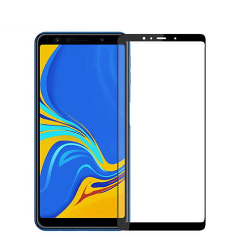 Schutzfolie Full Coverage Displayschutzfolie Panzerfolie Gehärtetes Glas Glasfolie Skins zum Aufkleben Panzerglas für Samsung Galaxy A7 (2018) A750 Schwarz