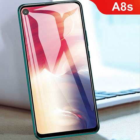 Schutzfolie Full Coverage Displayschutzfolie Panzerfolie Gehärtetes Glas Glasfolie Skins zum Aufkleben Panzerglas für Samsung Galaxy A8s SM-G8870 Schwarz