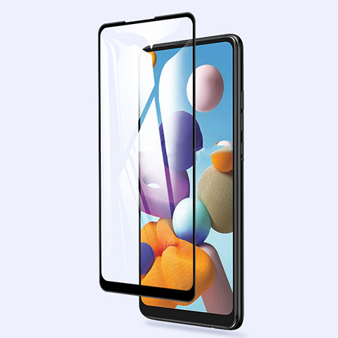 Schutzfolie Full Coverage Displayschutzfolie Panzerfolie Gehärtetes Glas Glasfolie Skins zum Aufkleben Panzerglas für Samsung Galaxy M11 Schwarz