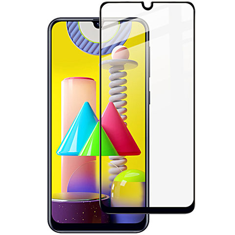 Schutzfolie Full Coverage Displayschutzfolie Panzerfolie Gehärtetes Glas Glasfolie Skins zum Aufkleben Panzerglas für Samsung Galaxy M21s Schwarz