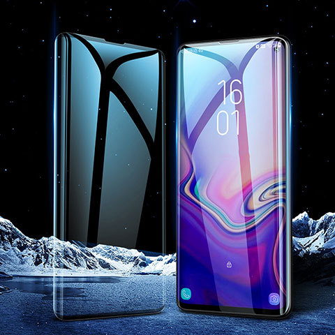 Schutzfolie Full Coverage Displayschutzfolie Panzerfolie Gehärtetes Glas Glasfolie Skins zum Aufkleben Panzerglas für Samsung Galaxy S10 5G Schwarz