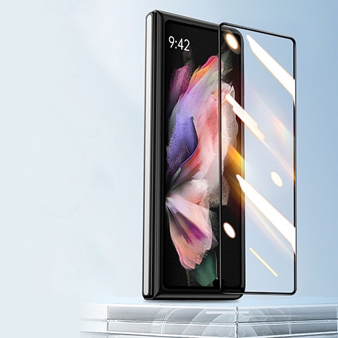 Schutzfolie Full Coverage Displayschutzfolie Panzerfolie Gehärtetes Glas Glasfolie Skins zum Aufkleben Panzerglas für Samsung Galaxy Z Fold4 5G Schwarz