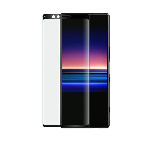 Schutzfolie Full Coverage Displayschutzfolie Panzerfolie Gehärtetes Glas Glasfolie Skins zum Aufkleben Panzerglas für Sony Xperia 1 Schwarz