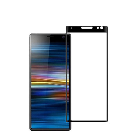 Schutzfolie Full Coverage Displayschutzfolie Panzerfolie Gehärtetes Glas Glasfolie Skins zum Aufkleben Panzerglas für Sony Xperia 10 Plus Schwarz