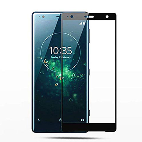 Schutzfolie Full Coverage Displayschutzfolie Panzerfolie Gehärtetes Glas Glasfolie Skins zum Aufkleben Panzerglas für Sony Xperia XZ2 Schwarz