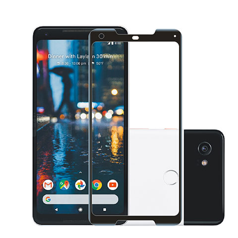 Schutzfolie Full Coverage Displayschutzfolie Panzerfolie Skins zum Aufkleben Gehärtetes Glas Glasfolie F02 für Google Pixel 2 XL Schwarz